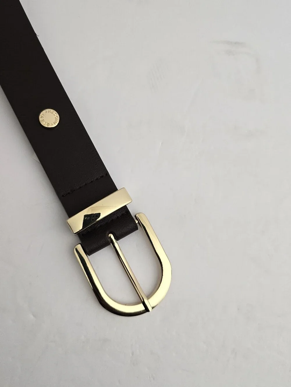 STEVE MADDEN women's size XL Faux Leather Fashion Logo Belt Brown‎